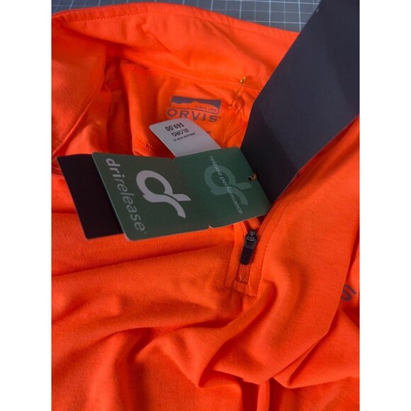 Orvis Mens Drirelease 1/4 Zip Long Sleeve Shirt Orange UV Protection Small - Picture 5 of 8